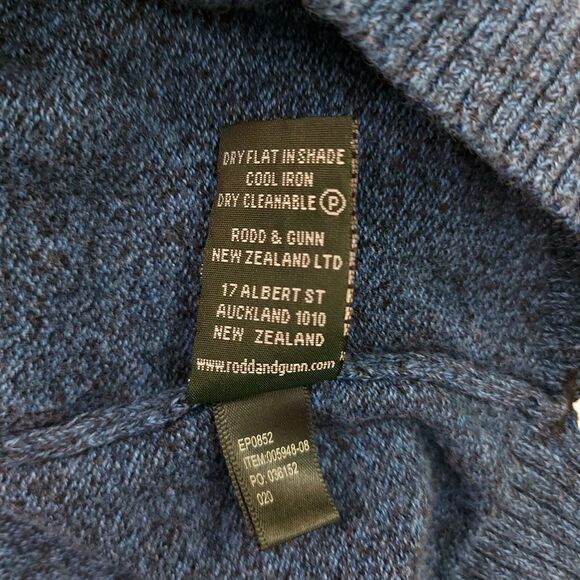 Rodd & Gunn Knit Kingsley Park Pullover Hoodie Mens Large Blue Cotton Soft - Picture 10 of 10